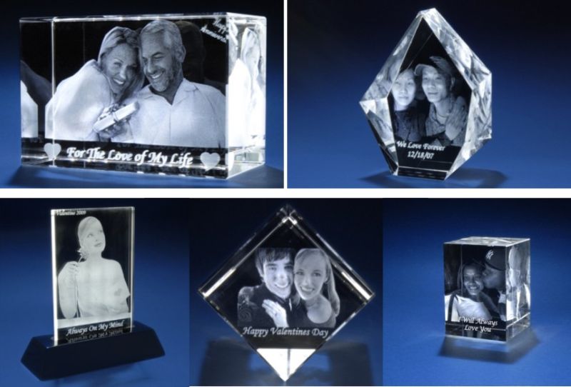 3D Glass Crystal Laser for Wedding Gift