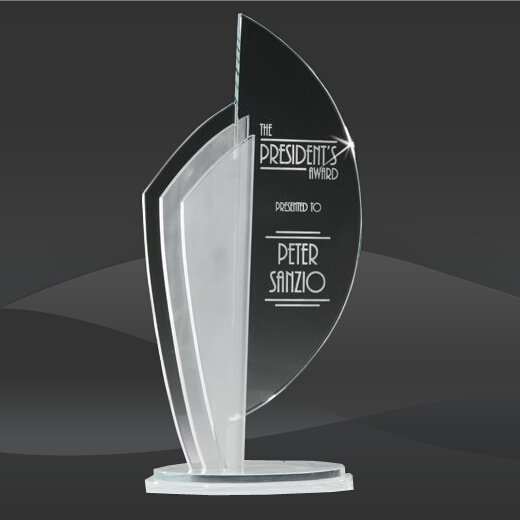 Frosted Nautilus Crystal Award (RS-8407-19)