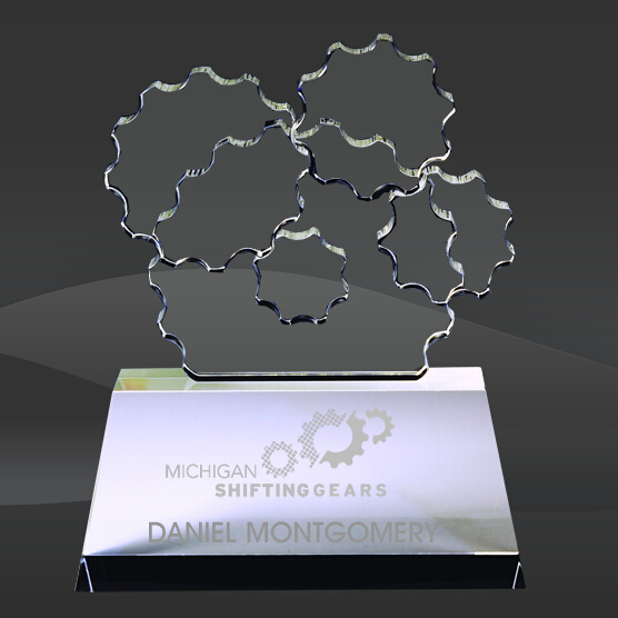 All Geared up Crystal Award (SCT-E8651)