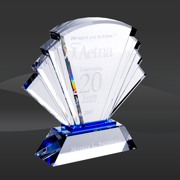Blue Prosperity Crystal Award (TM-C8108)