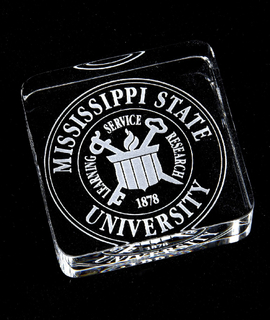 Rounded Square Crystal Paperweight