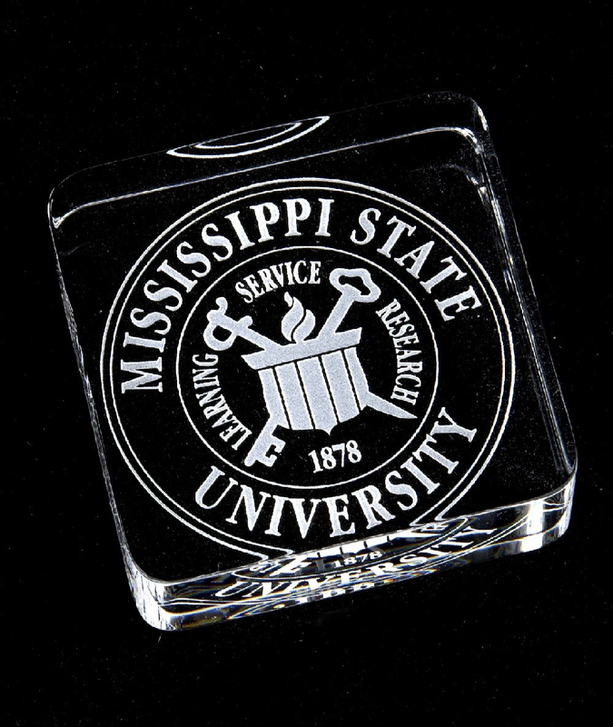 Rounded Square Crystal Paperweight