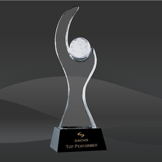 World in Hand Crystal Award (STR-OPT8311)