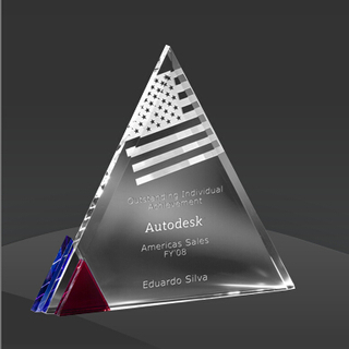 American Pride Triangle Crystal Award (MPI-CR-A1074BURD8)