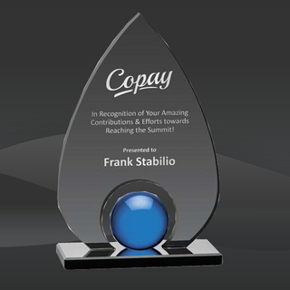 Smoked Arrow Blue Orb Crystal Award (MP-AWK8644-B)