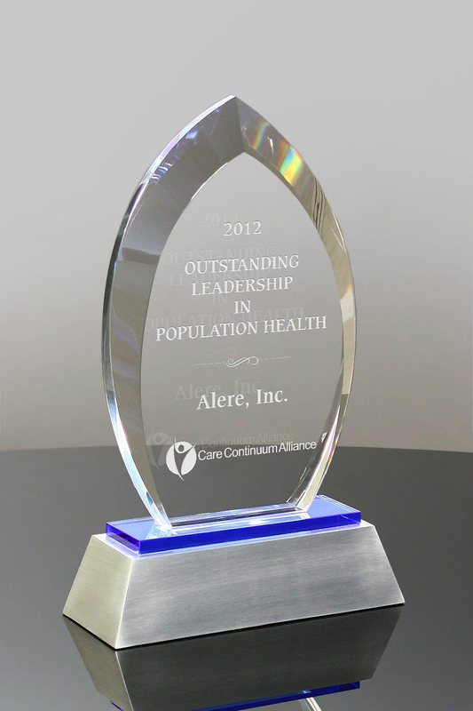 Flame Blue and Clear Award with Metal Base (#5415)