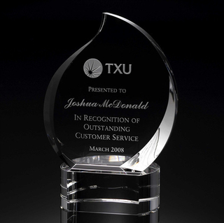 Beveled Deluxe Crystal Flame Award (#10482)