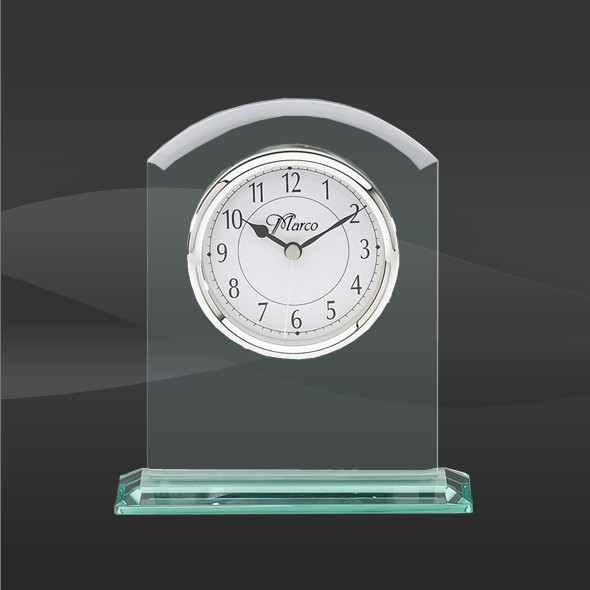 Promotion Gift of Glass Crystal Table Clock Award
