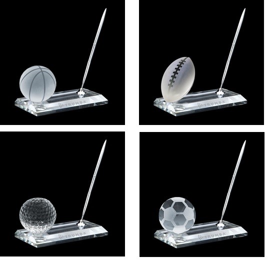 Personalized Sports Gifts of Crystal Baseball Pen Stand
