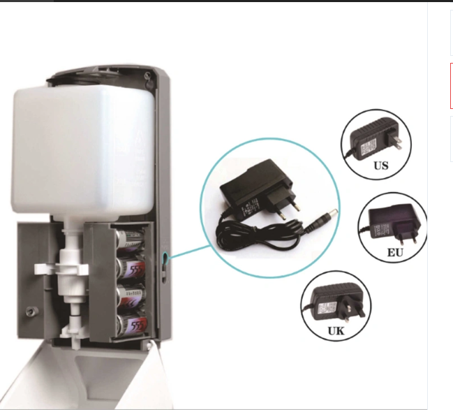 Dispensador de desinfectante automático de manos, dispensador de jabón, sensor sin contacto, soporte de piso FY-0104
