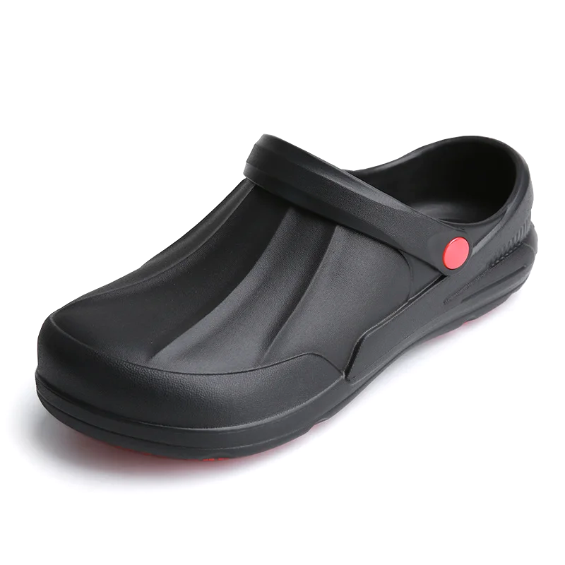 Black EVA Anti-slip Oil-proof Kitchen Chef Sandal Shoes for Men