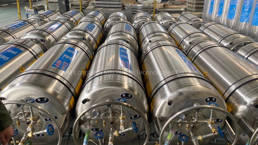 Cylindrical Stainless Steel 175/195/230 Liter Liquid Nitrogen Dewar, Welded Insulated Cryogenic Liquid Cylinder at an Affordable Price~