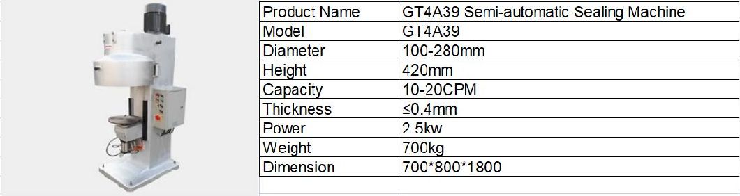 18L 4L 25lautomatic Round/Square Tin Can Sealing Machine