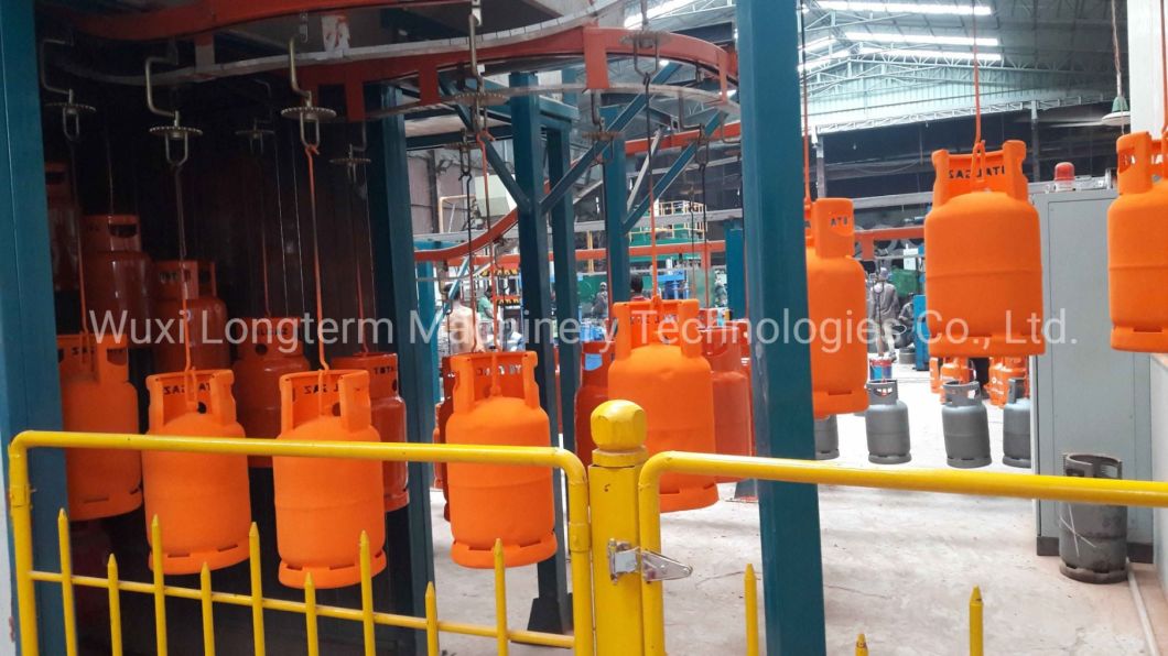 High Quality Automatic LPG Cylinder Paint Spraying Production Line, Dust Free Automatic LPG Cylinder Spray Painting Booth!