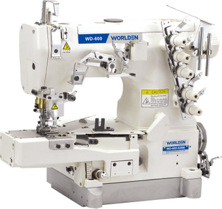 Wd-600-02bb High Speed Cylinder-Bed Interlock Sewing Machine with Tape Bilding (edge rolling)