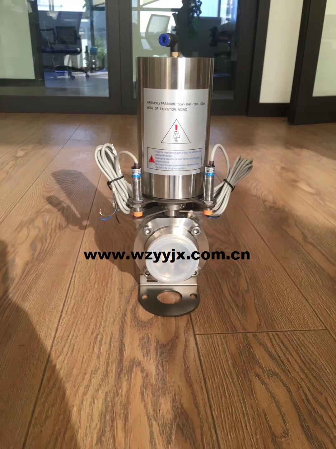 Sanitary Pneumatic Butterfly Valve with Position Sensor Sanitary Pneumatic Butterfly Valve with Position Sensor