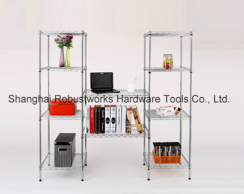 Four Tiers Chrome Plated Home Use Wheeled Wire Shelf (6035170)