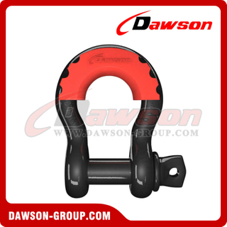 Dawson ドロップ鍛造ボウシャックル PU 保護付き 牽引 & リカバリーストラップ用、S6 スクリューピンアンカーシャックル