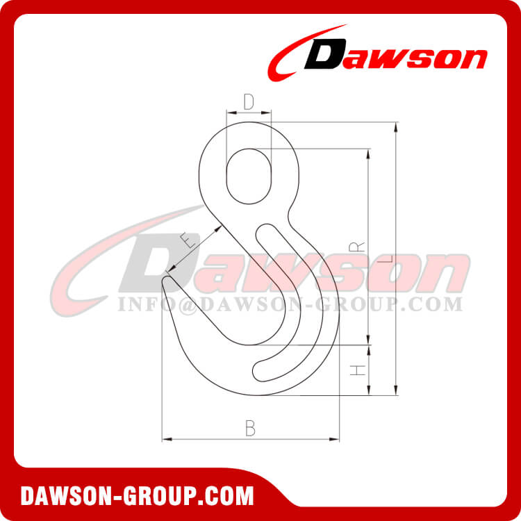 Gancho de eslinga con ojal de acero de aleación forjado DS536 para polipasto general