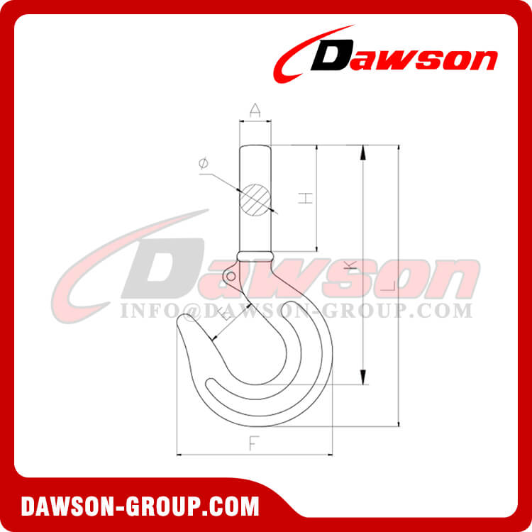 Gancho de v&aacute;stago de acero al carbono forjado tipo italiano DS166 - Dawson Group Ltd. - Fabricante, proveedor de China
