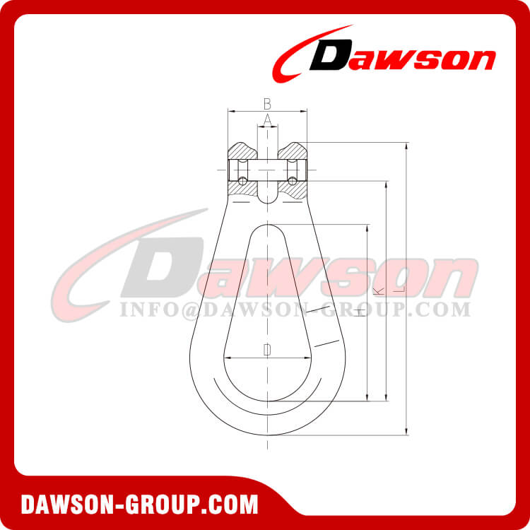 DS241 G80 10-18MM Enlace de horquilla, Enlace de horquilla Omega para levantar eslingas de cadena