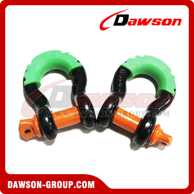 Dawson Drop Forged Bow Shackle com proteção PU para correia de reboque e recuperação