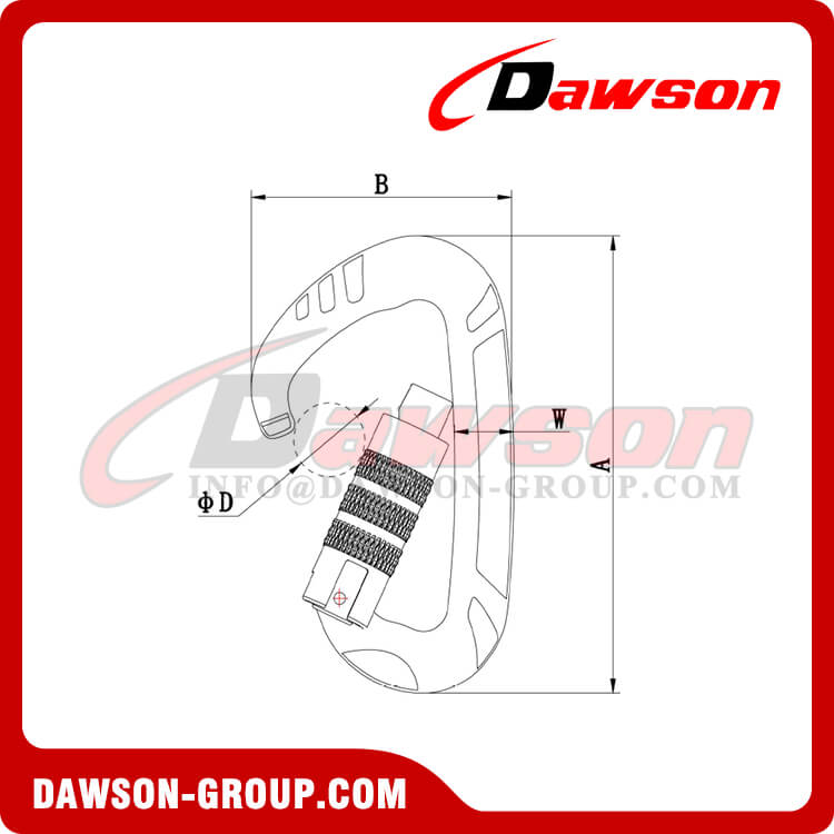 DS7803TN Gancho de seguridad de aleación de aluminio 7075, hebilla para escalada en roca