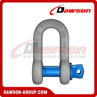 Grillete de cadena tipo DG210 estadounidense galvanizado en caliente marca Dawson con pasador de tornillo, grillete en forma de Dee con pasador de tornillo S6 de alta resistencia