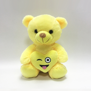 Funny Plush Soft Valentine Teddy Bear With Emoji Heart