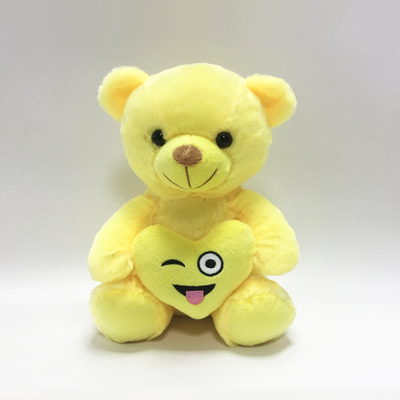 Funny Plush Soft Valentine Teddy Bear With Emoji Heart