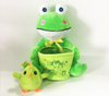 Green Plush frog and chicken in A Basket Easter Gift