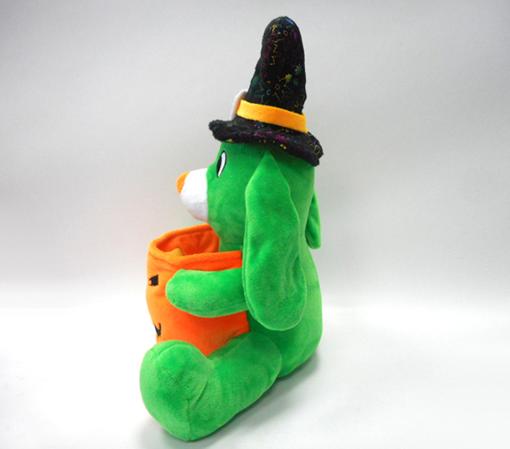 Soft Toy Basket Custom Storage Green Plush Dog Easter Basket