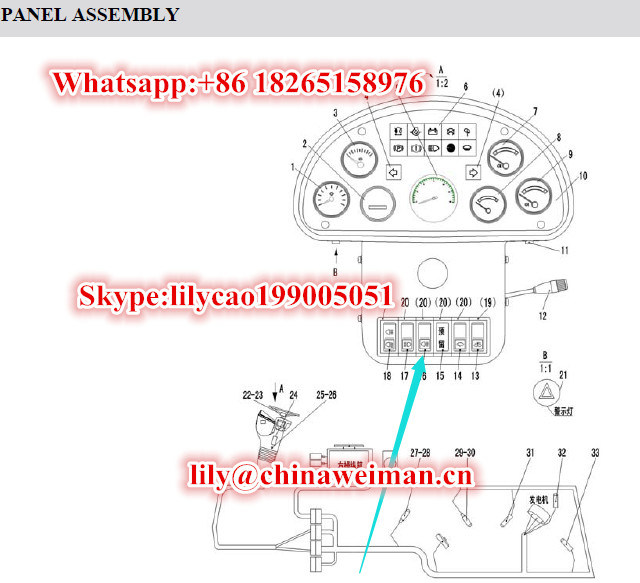 Sdlg LG936/LG938/LG956L/LG968 Loader Spare Parts Backward Lighting Button-Switch 4130000491/Rocker Switch Jk931-01dy 4130000503