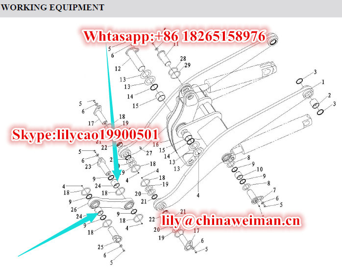 Sdlg LG953 LG956 LG958 Wheel Loader Parts Bush Lgb302-8595b3 4043000027