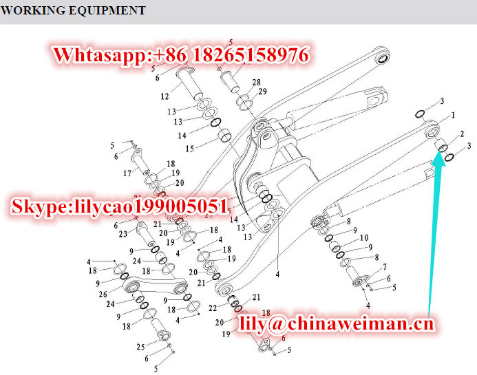 Original Sdlg LG952 LG953 LG956 LG958 Loader Parts Bush Lgb302-95*100b2 4043000030