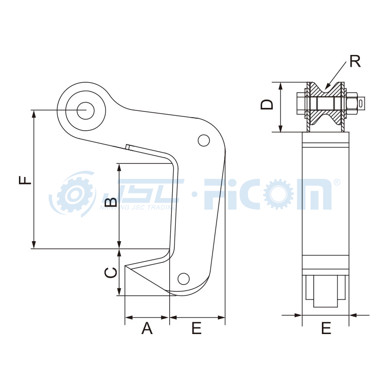 Horizontal Lifting Clamp, Item Code: 111### (Capacity: 4000-10000 kg)