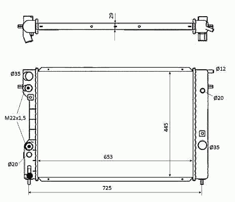 Radiator for OPEL