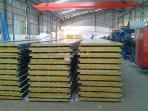 Tipo tarjeta acanalada de los paneles de emparedado de la azotea de las lanas de roca