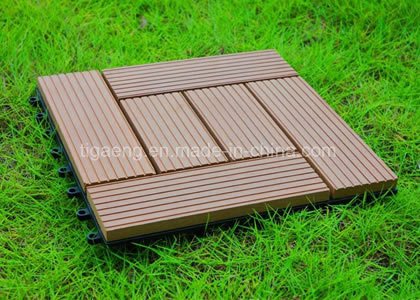 Decking antideslizante de WPC DIY del PE de madera cuadrado impermeable del azulejo