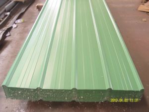Hoja de acero acanalada galvanizada cubierta color del material para techos del c&oacute;digo de Ral