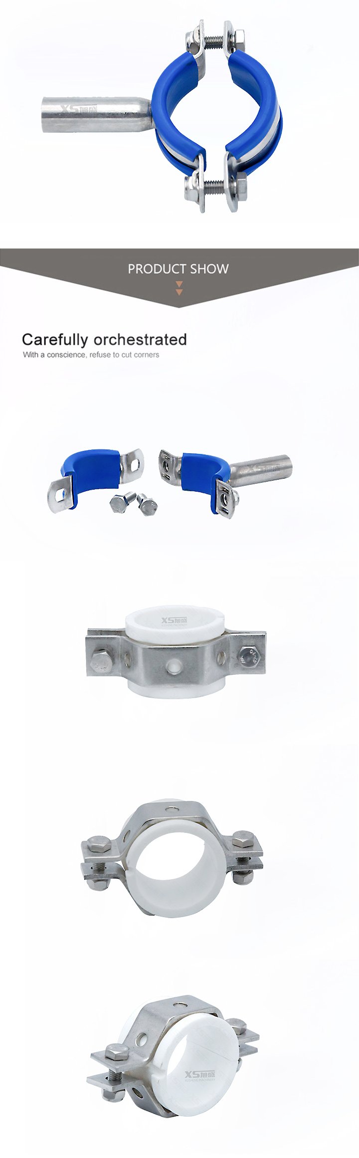 Держатель круглой трубы из нержавеющей стали SS304 с седлом