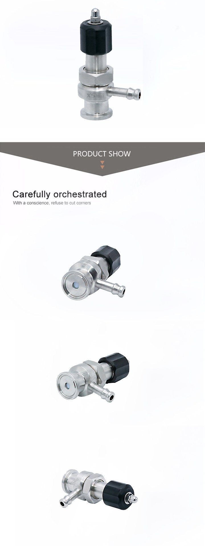 Асептический мини-пробоотборный клапан из нержавеющей стали SS316L для стерильности