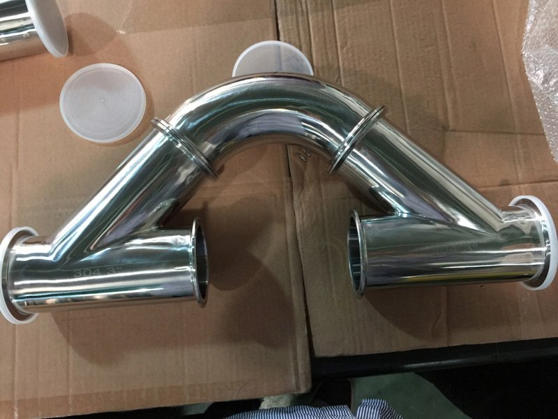 4-дюймовая гигиеническая тройник из нержавеющей стали с тройным зажимом типа Y