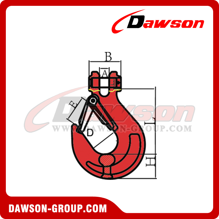 DS012 G80 GANCHO DE ESLINGA CON CIERRE FUNDIDO DAWSON-GROUP