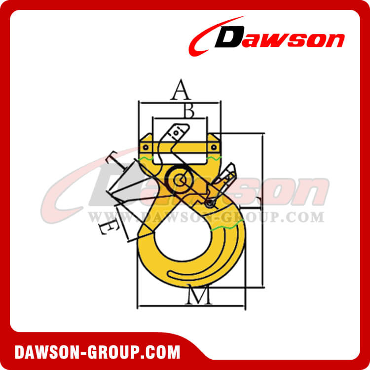 DS089 G80 GANCHO AUTOBLOQUEO DE HORQUILLA CORTA PARA ESLINGA WEB DAWSON-GROUP LTD.- PROVEEDOR DE CHINA, F&Aacute;BRICA