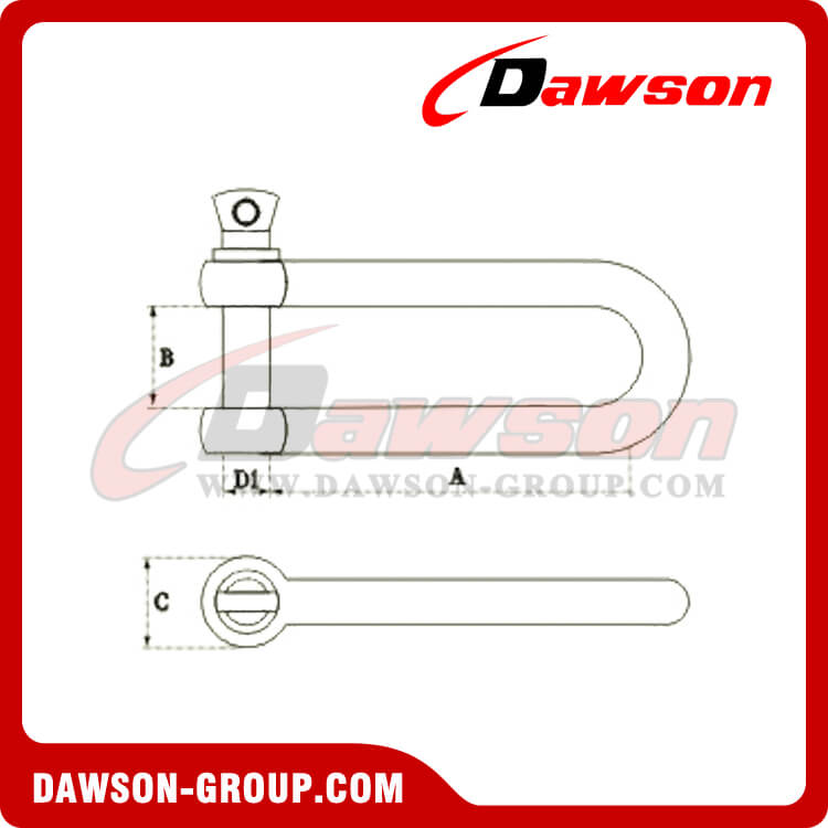 ステンレス鋼ロングディーシャックル - Dawson Group Ltd. - 中国メーカー、サプライヤー、工場