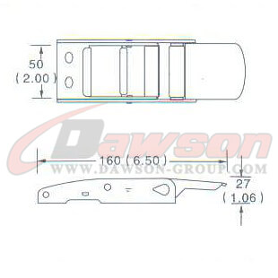 DG-OB006 1-3 4 ''オーバーセンター バックル、45MM オーバーセンター バックル、600kgs の図面 - 中国ドーソン サプライヤー