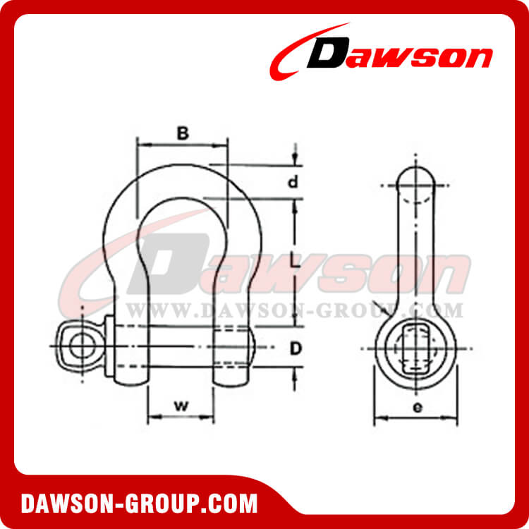 GRILLETE DE ARCO GRADO S CON PASADOR DE TORNILLO - DAWSON GROUP LTD.- FABRICANTE DE CHINA, F&Aacute;BRICA