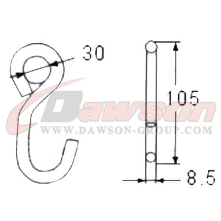 DSWHS010 亜鉛メッキとプラスチックコーティングを施した S フックの図面 - Dawson Group Ltd. - 中国メーカー、サプライヤー、工場