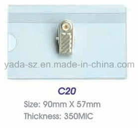 Clear PVC ID Card Holder with Clip